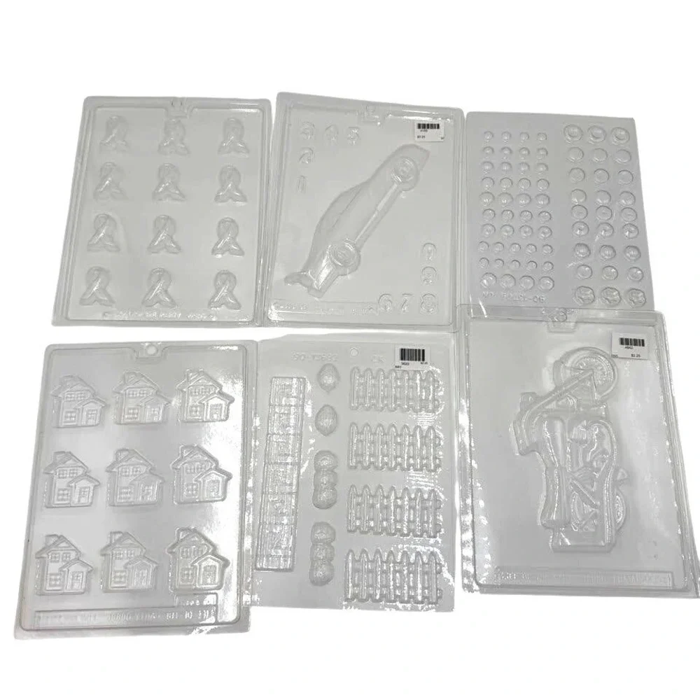Wilton Life of‎ the Party Candy Chocolate Mold Lot of 30 Clear White Vintage